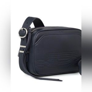 All Saints Black Leather Cooper Small Camera Bag